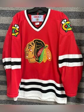 Vintage 90’s CCM Chicago Blackhawks NHL Hockey Jersey Men’s Large EUC